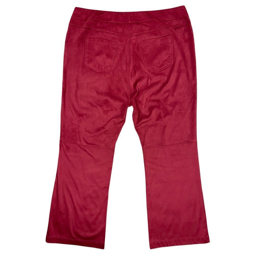 Soft Surroundings Faux Suede Pull On Bootcut Pants Moroccan Red XL Petite NEW - Picture 7 of 11